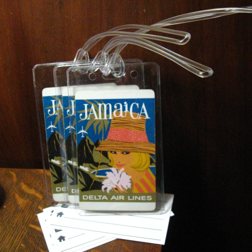 Delta Air Lines Jamaica Vintage Playing Card Luggage Tags (3)